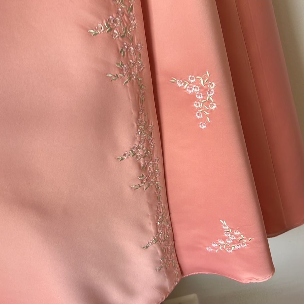 Masquerade Strapless Full Length Gown Dress Coral Pink 5/6 - Picture 2 of 10